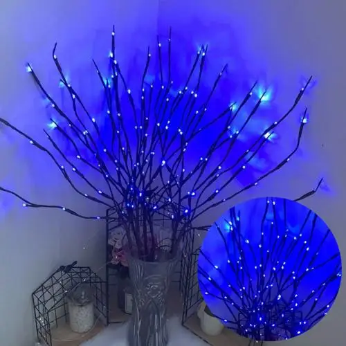 Рождество 20 светодиодов светильник "ветви ивы" струны светильник Свадебная вечеринка дерево украшения - Цвет: Синий