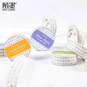 

Colorful Mini Wave Point Decorative Adhesive Tape Dot Masking Washi Paper Tape Scrapbooking Sticker Label Japanese Stationery