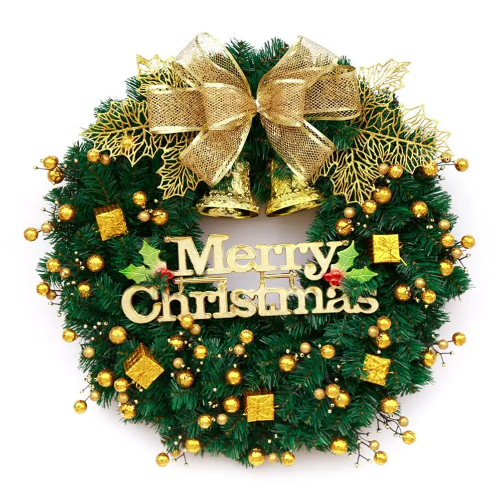 Рождественский венок на дверь, настенная гирлянда для развешивания, украшение для рождества, вечерние украшения для дома, красный, зеленый