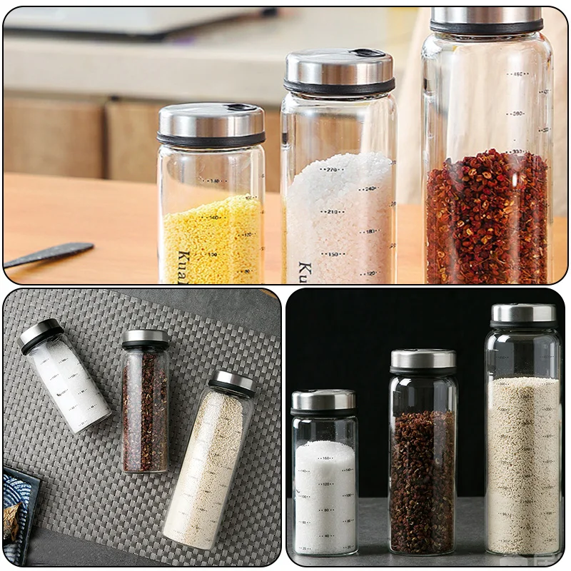 Sealed Seasoning Bottle Set Glass Seasoning Jar Kitchen Supplies