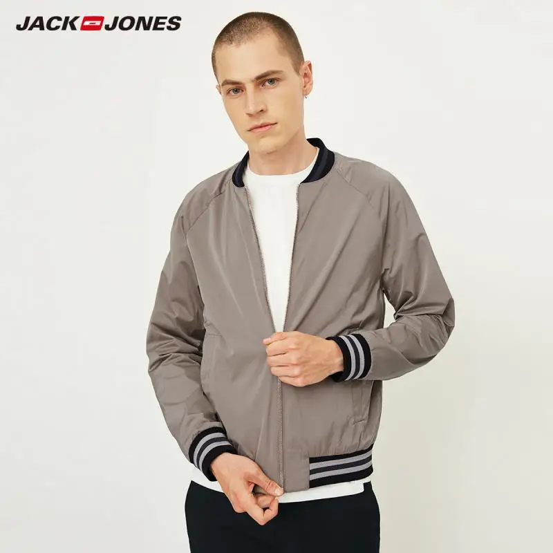 JackJones Осенняя мужская легкая Повседневная бейсбольная куртка с длинным рукавом и воротником, мужская одежда 218321539