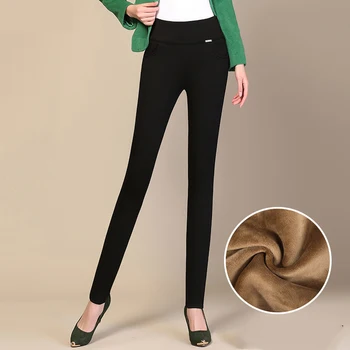 

FSDKFAA 2019 Winter Plus Size New Fashion Women Pencil Pants Casual Elastic High Waist Skinny Trousers Black Stretch Pants S-6XL