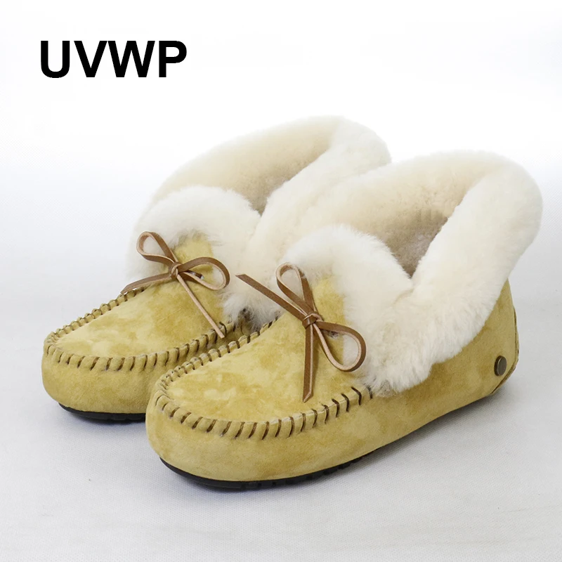 Женские нескользящие ботинки из натуральной кожи на натуральном меху|snow boots|leather