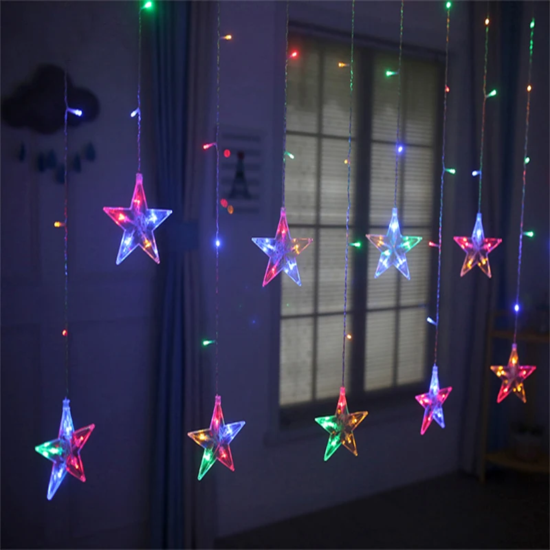 

2.5M 220V LED Garland Curtain String Lights Christmas Fairy light Outdoor For Home Window Wedding Party Holiday New Year Decor