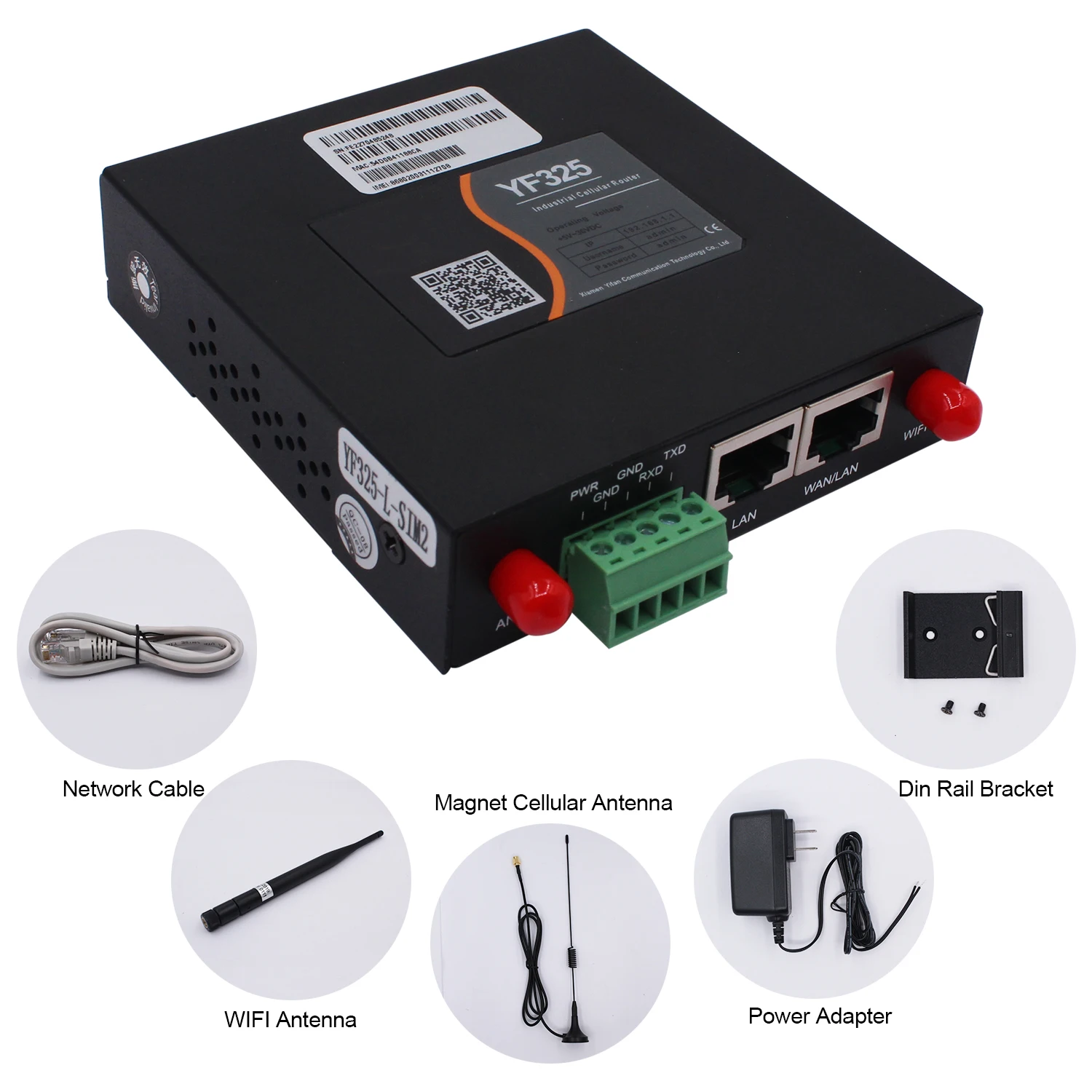 YF325 Rugged Industrial VPN Dual Sim 4G LTE WIFI Router with Sim Card Slot for M2M/IOT