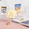 Leaf-shaped Hollow Photo Clip Place Card Holders Table Number Stand Table Card Clip for Weddings Party Restaurants Banquet Home 2