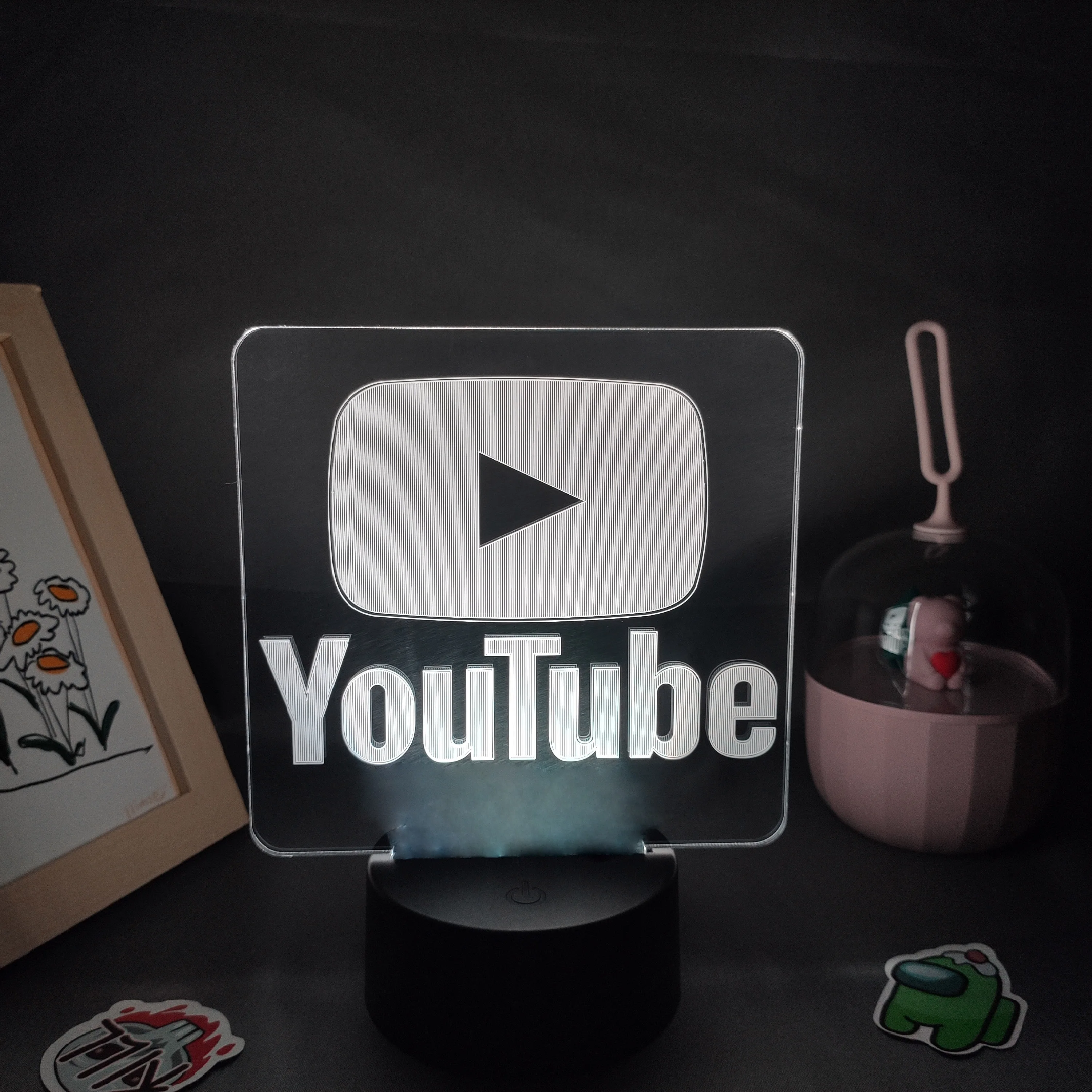 YouTube LOGO Mark Lava Lamps 3D LED RGB Neon Night Lights Cool Colorful  Gift For Friends Bedroom Bedside Coffee Table Decoration - AliExpress, image size:3000x3000
