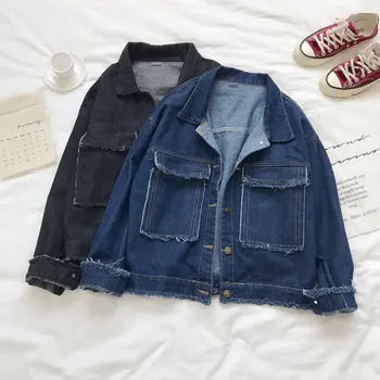 

Jacket Women Winter Denim Jacket High Quality Loose chaqueta mujer 2019 Streetwear All-match Mental Covered Button Coat