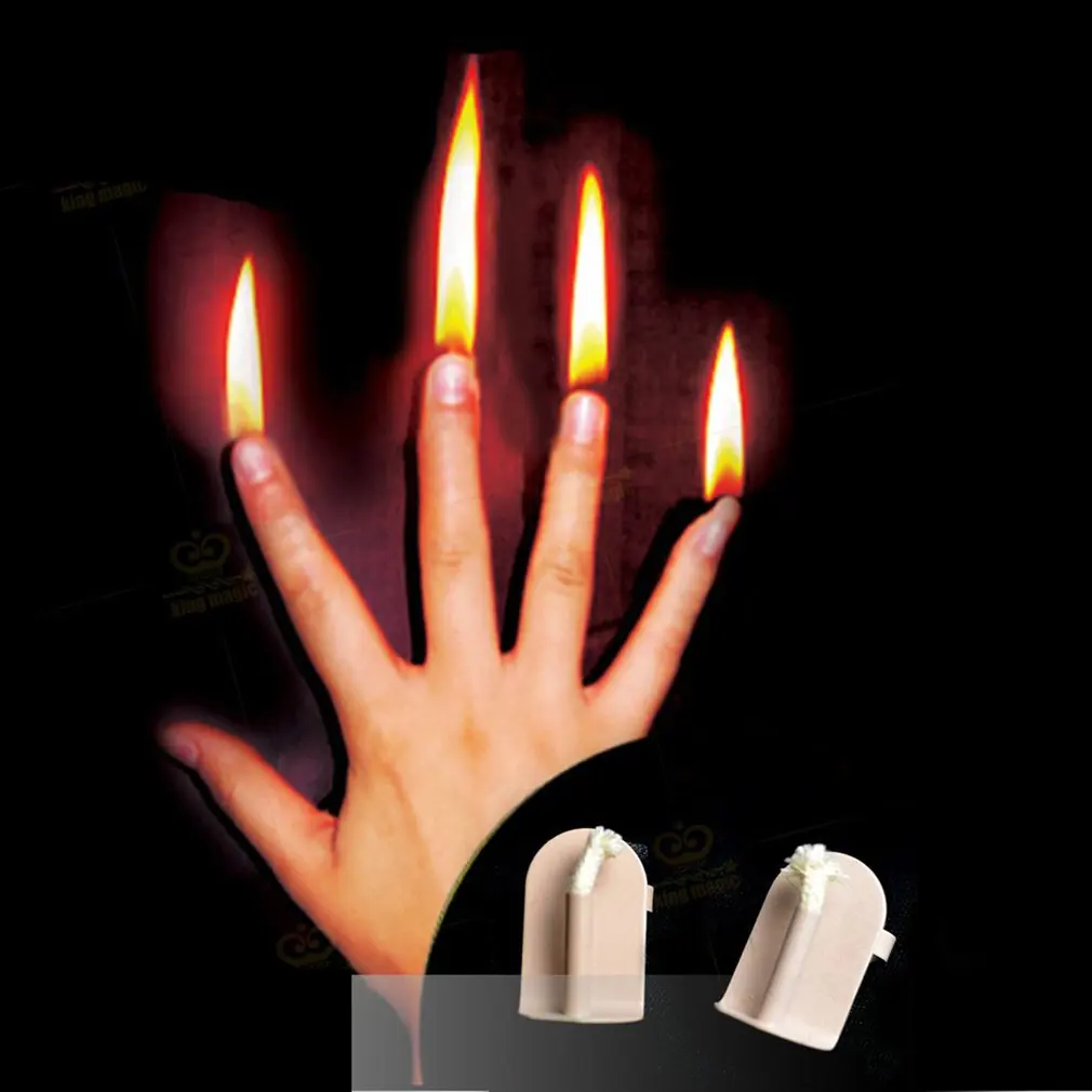

4Pcs Set magic Fingertip Fire Will Fire Finger Automatic Fingertips Fire Magic Props Fire Nails Magic Stage Props