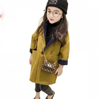 

Girl'S Woolen Coat Jacket Autumn And Winter 2020 New Korean Version Of The Big Boy Long Section Plus Velvet Thick Woolen Coat