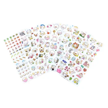 

6 Sheet Kawaii Funny Stickers Rabbit Paper Sticker For Kids Animals Small Sticker For Children Diary Decor Cartoon Car Sticker