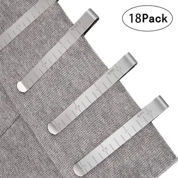 

18pcs Metal Sewing Crimping Clip Stainless Steel Hemming Clips With Built-in Ruler Cloth Measurement Ruler DIY Sewing Tools A40