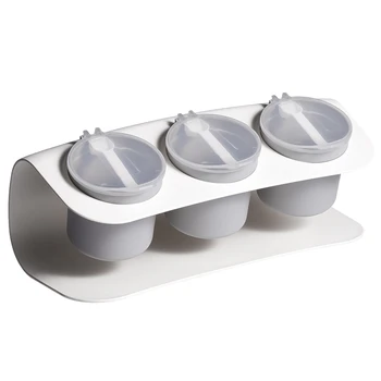 

European Multi-Function Spice Jar Seasoning Box Three Grid Combination Plastic Kitchen Spice Storage Bottle Jars