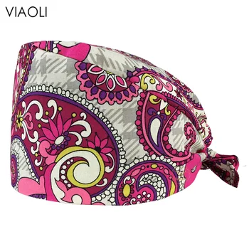 Preise Schweißband Bouffant Scrubs Hut Baumwolle Verstellbare Bandage Scrubs Kappe Schönheit Salon Kosmetikerin Staub-proof Hüte Labor Arbeit Peeling Hut