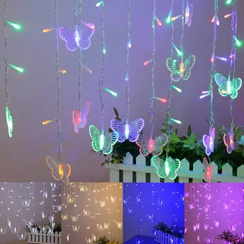 

3.5M Xmas Christmas Butterfly LED Strip Flashing String Light Home Decor Lamp