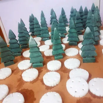 

Natural stone jade crystals Christmas tree and snowflake decoration DIY sculpture christmas pendant