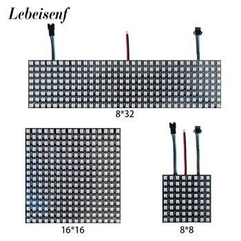 개별 주소 지정 가능 유연한 디지털 LED 패널 조명 2812, WS2812B RGB 모듈 매트릭스 픽셀 스크린, 8x8, 16x16, 8x32 DC5V, 1 개, 5 개