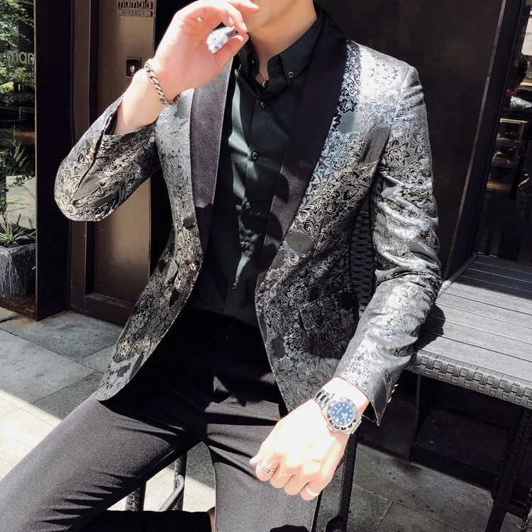 Повседневная одежда мужской Африканский Принт блейзер для мужчин Slim Fit Клубные наряды Vetement Homme Veste Mariage Lentejuela Hombre мужские
