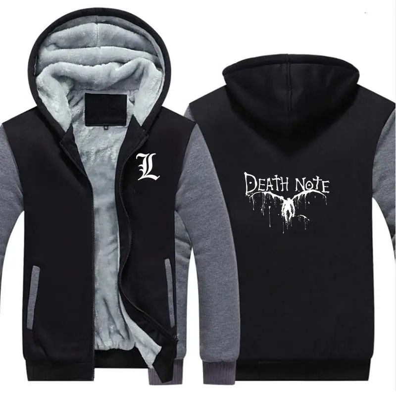 09 Новинка, толстовка с капюшоном с надписью "Death Note", зимняя куртка, костюм для косплея, Теплая мужская одежда с капюшоном - Цвет: 09