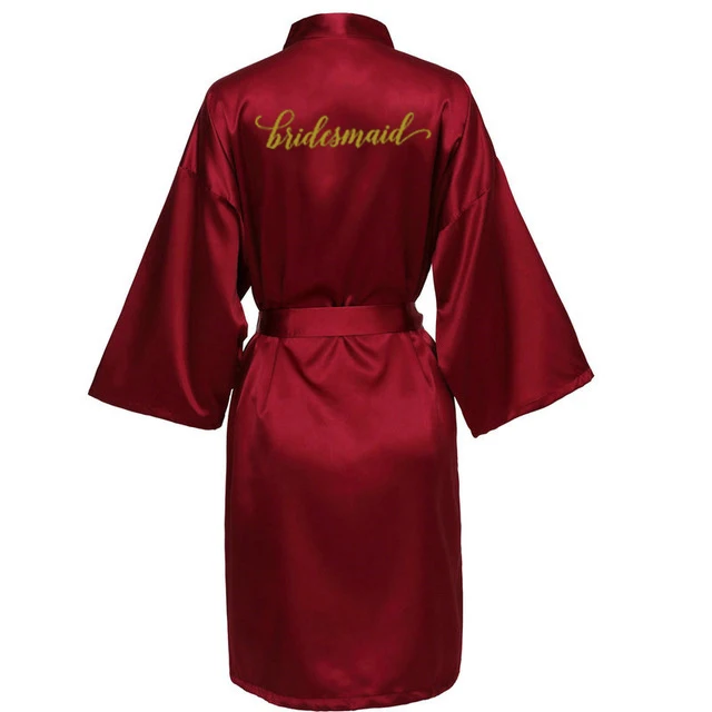 Women dress women sleepwear bride robes silk robe sleepwear pajamas Burgundy Satin Kimono Robes women short pajamas dressing gown Bridesmaid Gift team bride Bridal Party Robes