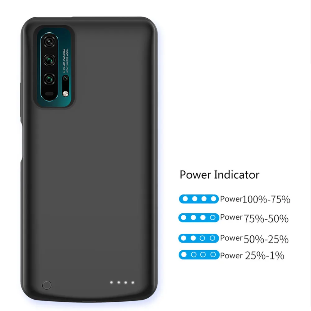 

For Huawei Honor 20 Pro Nova 5 Pro 6500mAh Battery Charger Case Extended Battery Backup Power Protective Cover Back Case Fundas