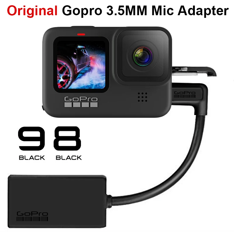 Original Gopro 3 5mm Mic Adapter For Gopro Hero 9 8 Max 7 6 5 Black Microphone Adapter Gopro Accessory Photo Studio Kits Aliexpress