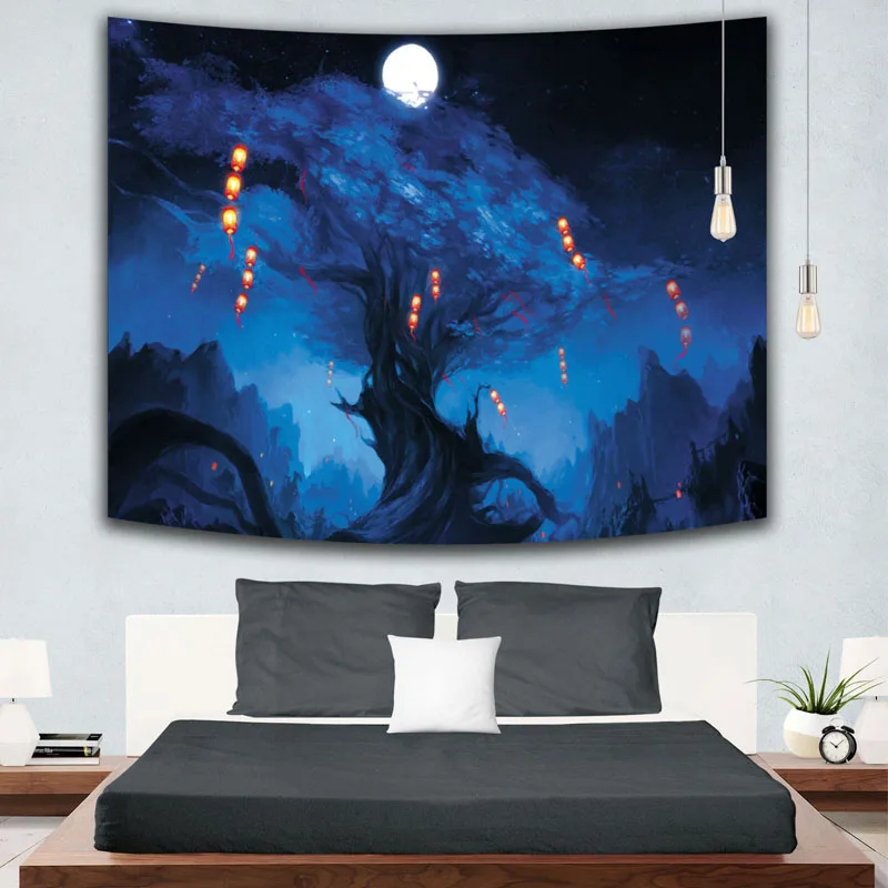 Европейский и американский растительный пейзаж, семейный гобелен, Настенный декор, Пляжное, домашнее, кружевное украшение, одеяло