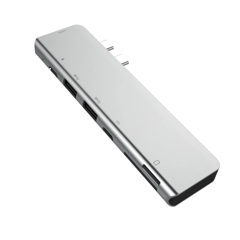 7 в 1 ноутбук TYPE-C USB 3,0 концентратор 4K HD адаптер PD USB-C концентратор USB док-станция для металлический корпус SD TF Micro SD Card Reader адаптер слот