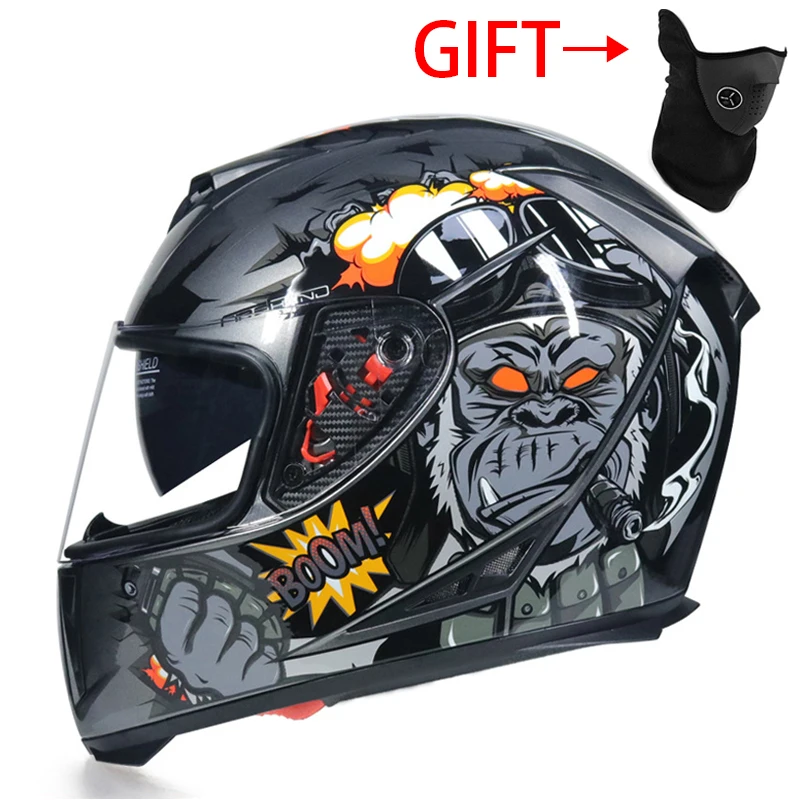 Мультяшный мотоциклетный шлем для мотогонок внедорожный мотоциклетный противотуманный шлем Casco Moto винтажный шлем для мотокросса