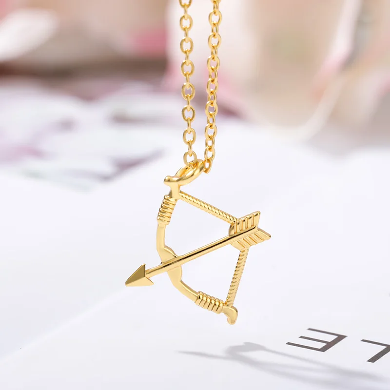 Bow & Arrow Necklace For Women Stainless Steel Cupid's Arrow