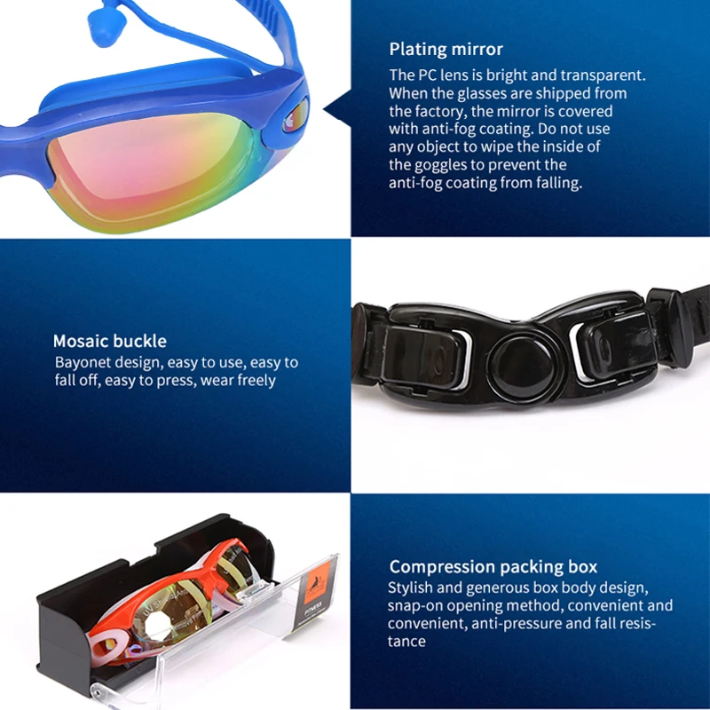 Взрослые плавательные очки водонепроницаемые очки затычки для ушей профессиональные силиконовые плавательные колпачки для бассейна противотуманные УФ очки для плавания Арена