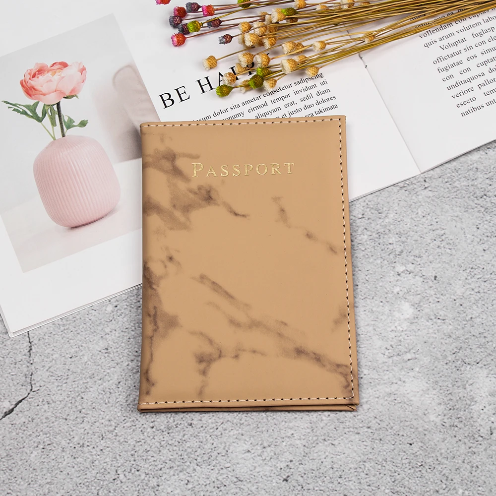 NEW Marble Pattern Passport Cover Women PU Leather Women Travel Passport Holder Designer Covers on The Passport Storage Bag