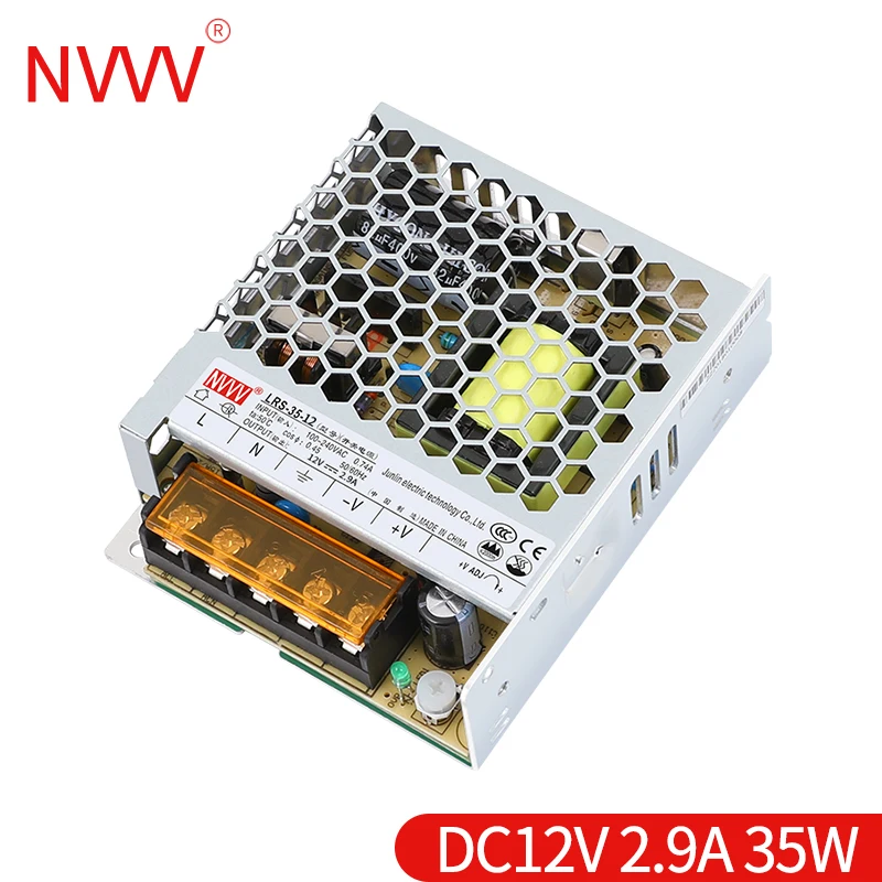 NVVV LRS-35 series Ultra-thin Switching Power Supply 35W LED Driver 100-240V AC to DC 12V Single Output LRS-35-12 | Обустройство дома