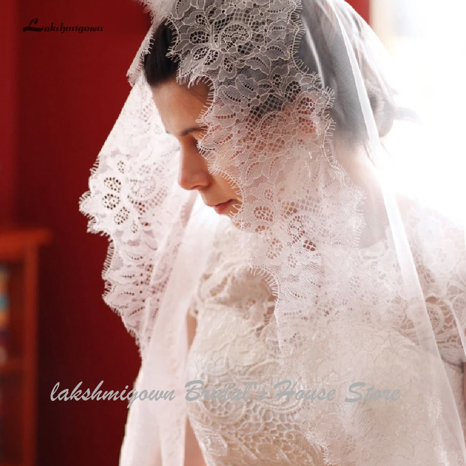 Lakshmigown принцесса Длинная свадебная вуаль кружевной край невесты vail аксессуары de novias