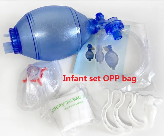 Manual Resuscitator PVC Kid Ambu Bag + Oxygen Tube First Aid kit Oxygen
