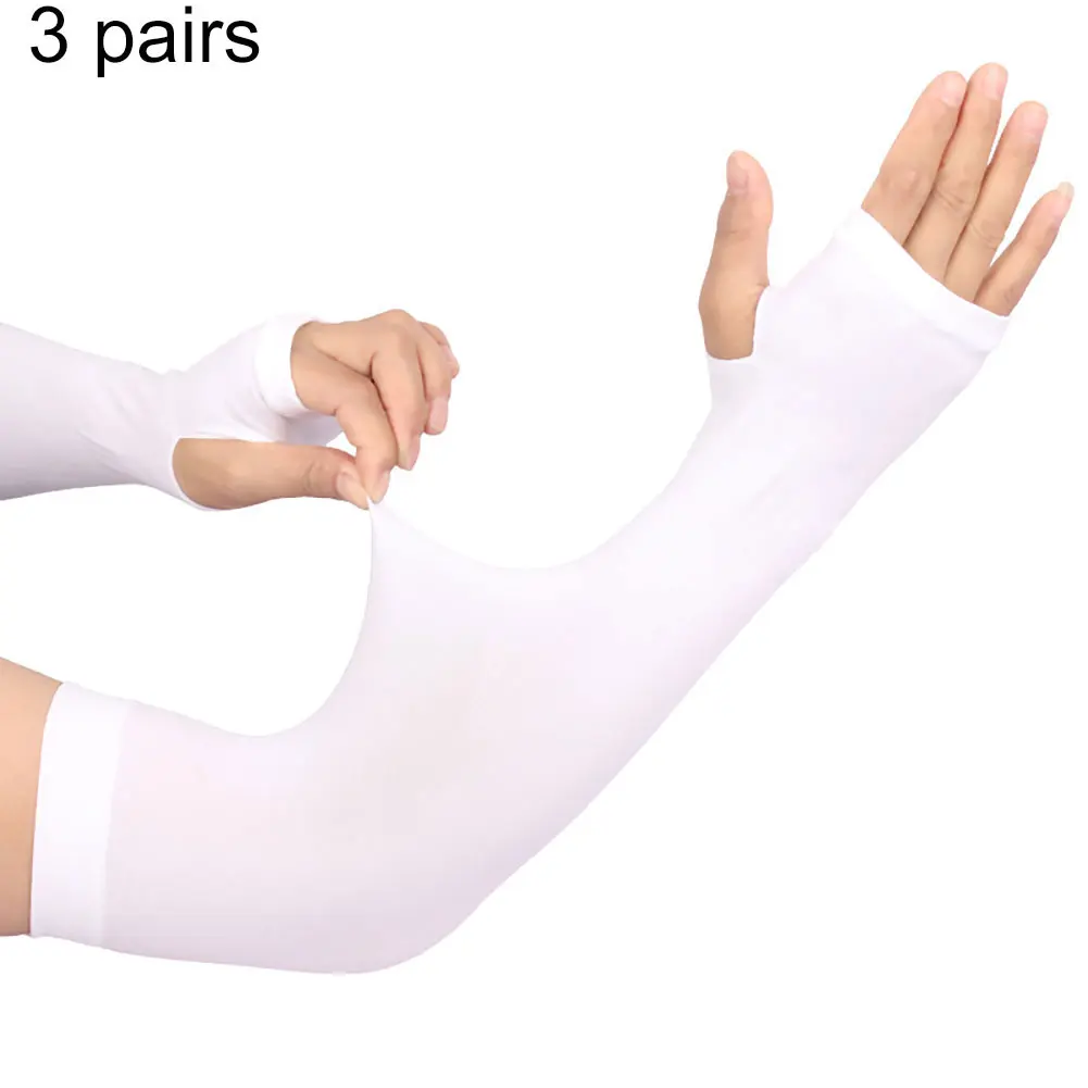 3 Pairs Arm Sleeves Warmers Sports Sleeve Sun UV Protection Hand Cover Running Fishing Cycling Ski Breathable Sunscreen Bands