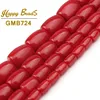 Imite les perles de tambour de corail rouge, perles d'espacement amples de haute qualité pour la fabrication de bijoux, accessoires de boucles d'oreilles de Bracelet à faire soi-même, brin de 15 pouces ► Photo 2/6