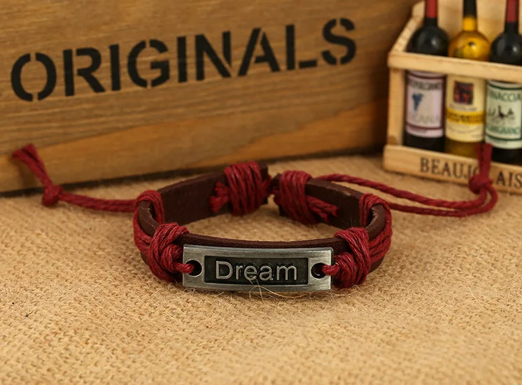 Dream из воловьей кожи нации Браслеты, не мейнстрим аксессуары кожаный браслет