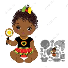 New Metal Cutting Dies Mould Little Black Girl for DIY Scrapbooking Handicraft Stencils For Album Paper Card Cut Mould Embossing
