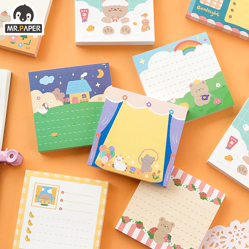 Mr Paper 8 видов конструкций 100 шт./книга мультфильм Стиль Xiong Xiansen дневник серии