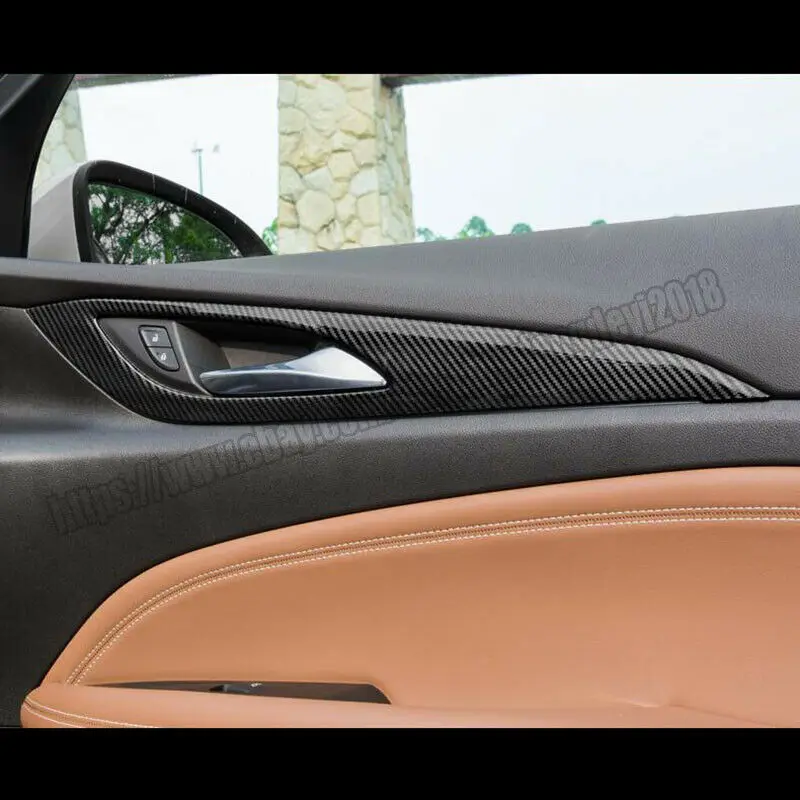 Модификация автомобиля автомобильные аксессуары 4 шт. внутренняя дверная ручка из углеродного волокна рамка Накладка для Buick Regal