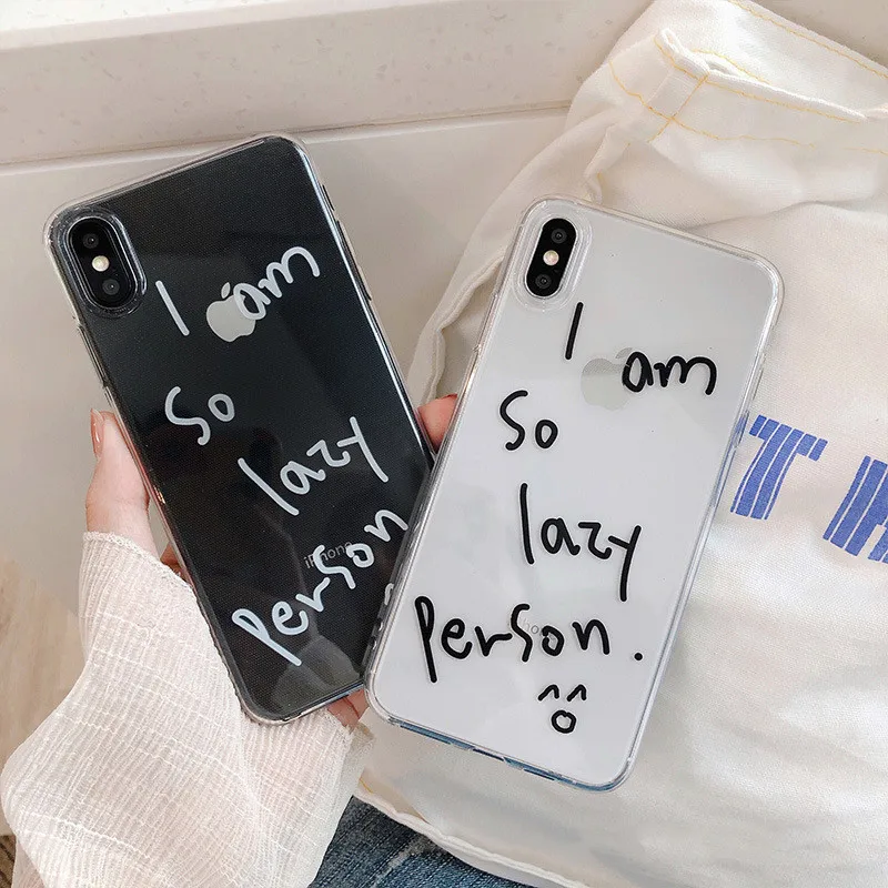 

For Iphone 7 8 Plus 6s Fun Text-pattern Phone Case For IPhone X XS 7 8 Plus 6 6S Soft And Transparent TPU Cover Case