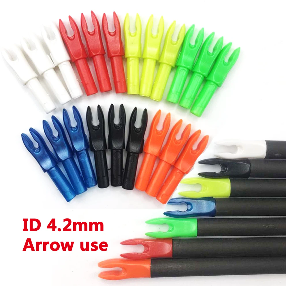 50pcs Arrow Nocks Insert Tips ID6.2mm Arrow Shaft Tails Plastic Archery Bow DIY