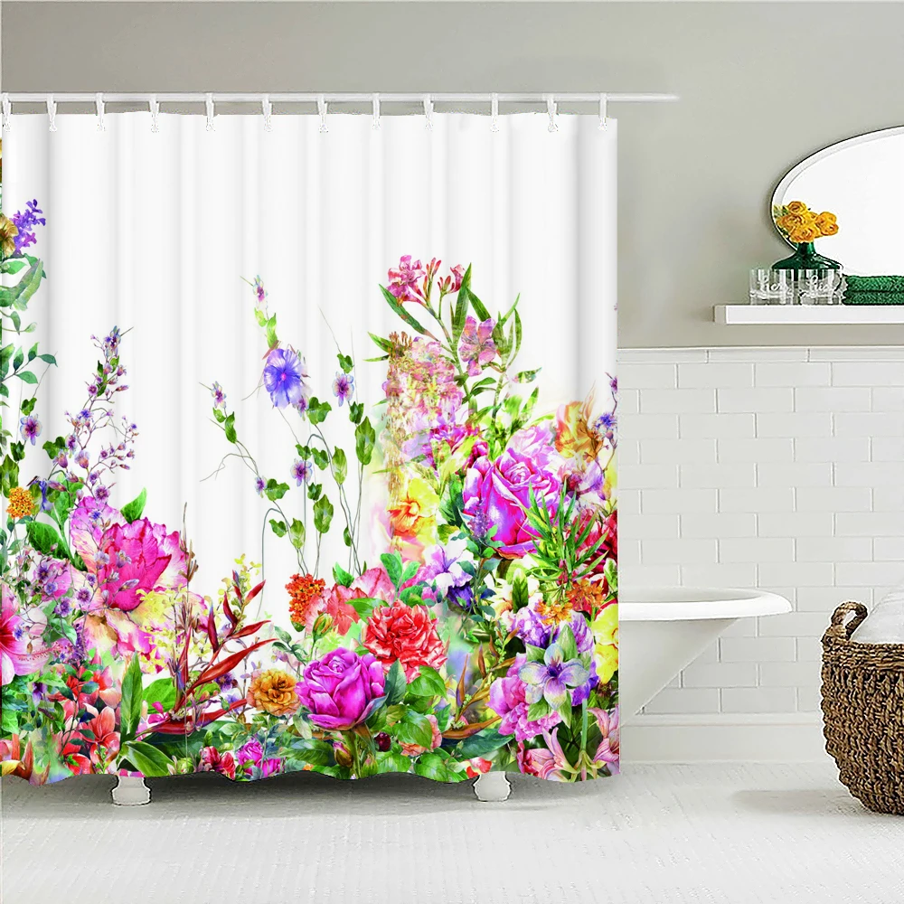 BBLYANU Blue Plants - Cortina De Ducha De Eucalipto  60 X 72 Pulgadas Cortinas De Ducha De Primavera Para Bano Juego De Cortina De Ducha De Hojas
