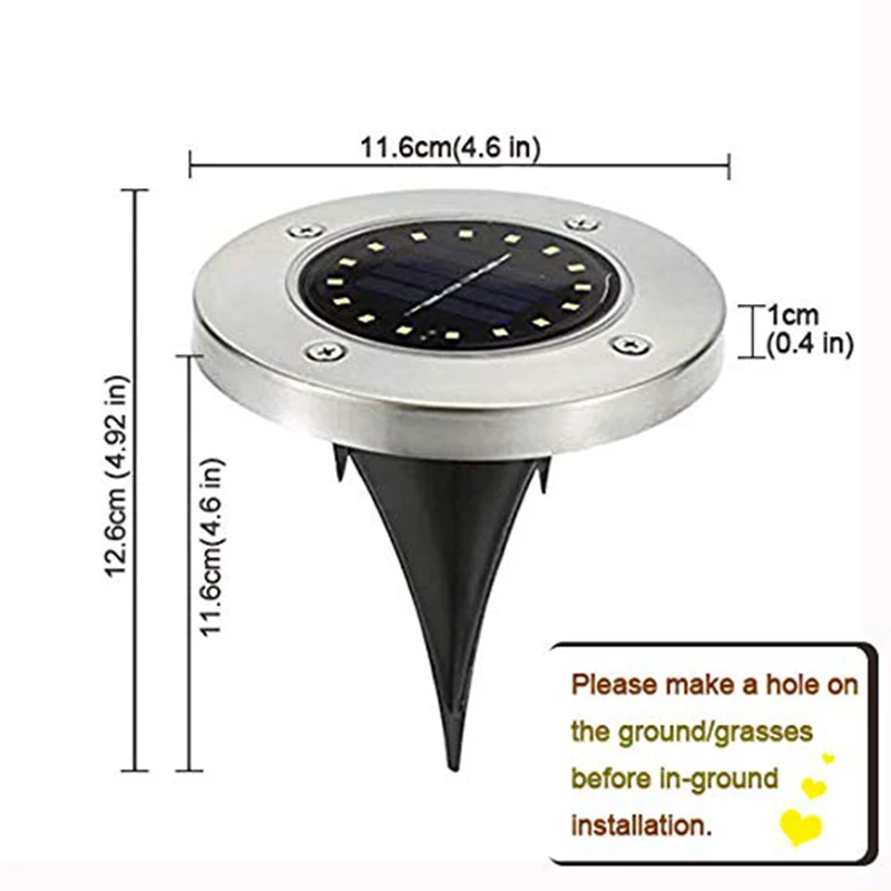 Легкий-4 упаковка Солнечный садовый светильник s, 16 светодиодный солнечный наземный светильник s водонепроницаемый патио светильник подземный зондирующий ландшафтный светильник s с Dar
