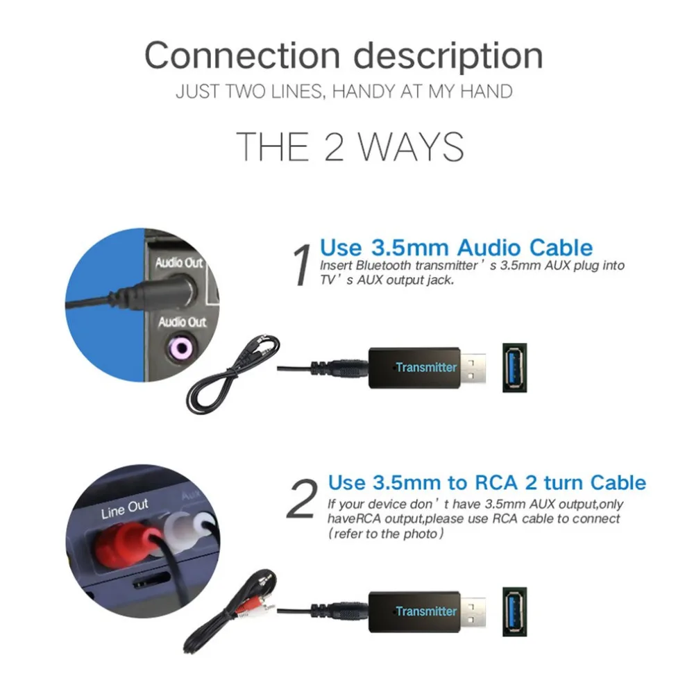 Мини USB беспроводной Bluetooth 3,0 передатчик аудио передатчик A2DP Музыка стерео Ключ адаптер для ТВ ПК MP3 Прямая поставка