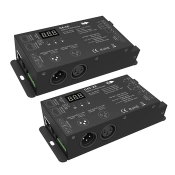 

4 Ch DMX512 Decoder Led Controller DC12 24 36 V PWM Dimmer Driver with XLR3 RJ45 for rgb rgbw lamp strip and LED module light