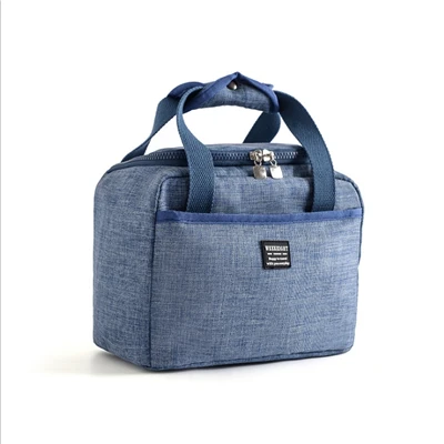 Портативная сумка для обеда, новая термоизолированная сумка для обеда, сумка-холодильник, сумка Bento, контейнер для ужина, школьные сумки для хранения еды - Цвет: Blue