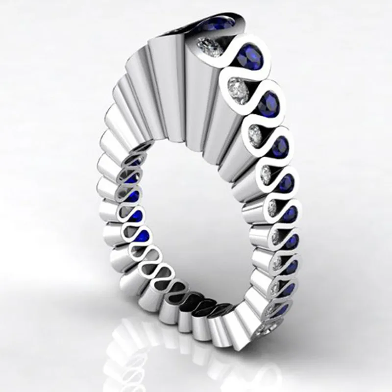 

VAGZEB S925 New Design Fashion Jewelry 925 Sterling Silver CZ Stone Wedding Ring for Woman