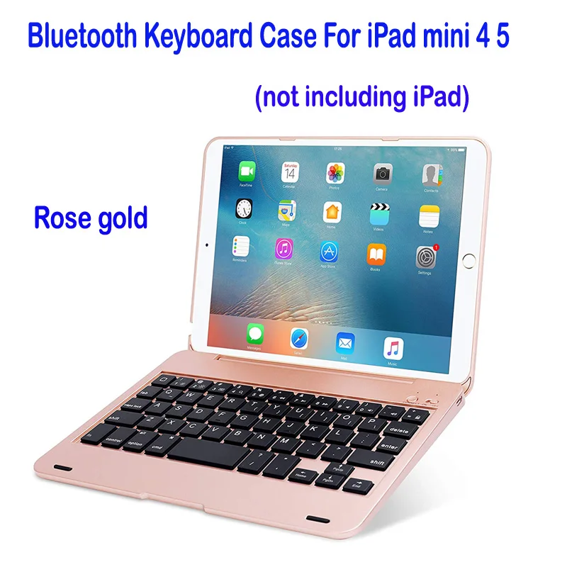For Mini45 Rose gold Клавиатура чехол для iPad Mini 1 2 3 4 5 Bluetooth клавиатура обложка чехол для iPad air 1/air 2/pro 9,7 / iPad 9,7 чехол - Цвет: For Mini45 Rose gold
